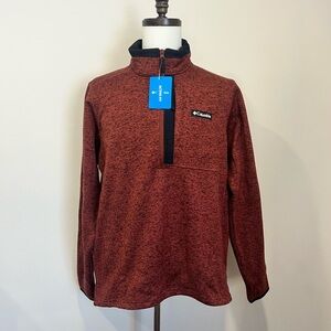 NWT Columbia Men's Sweater Weather Half Zip Fleece Top Active Fit Red Large